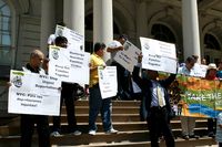 Protestors at City Hall on August 17, 2011.
